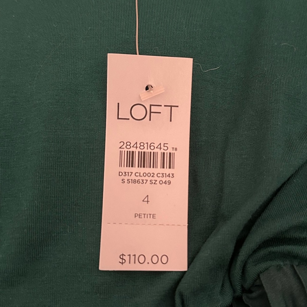 NWT LOFT Emerald Green Dress - Picture 7 of 10